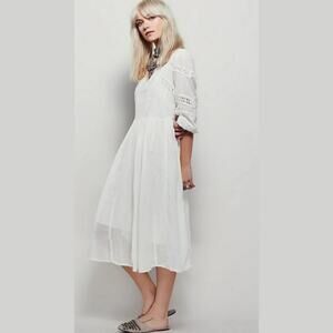 Free People Magnolia White Lace Crochet Dress